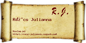 Rács Julianna névjegykártya
